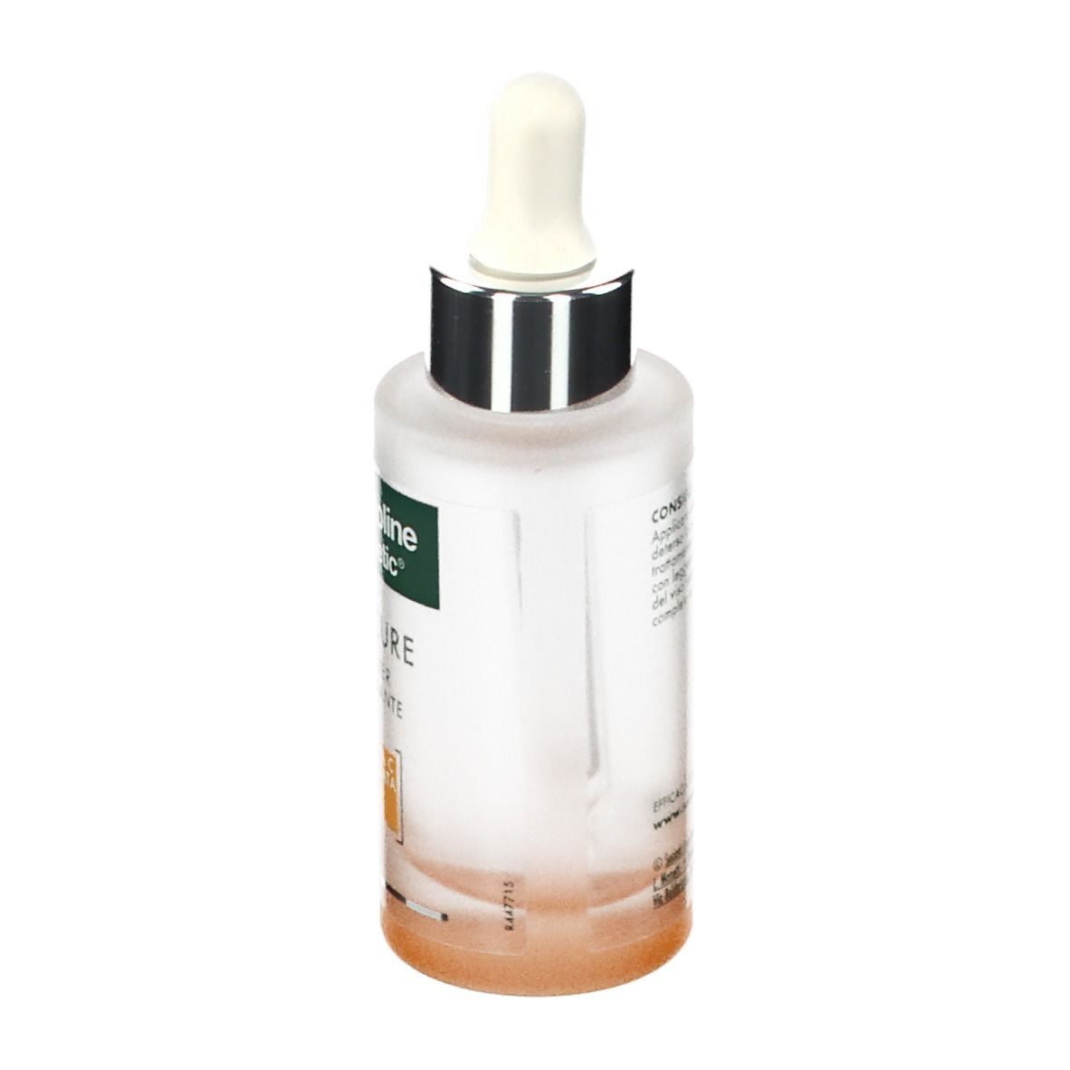 Flacon avec pipette. Inscription: Somatoline Cosmetic, Skincure, Booster Illuminante, Vitamine C 3%.
