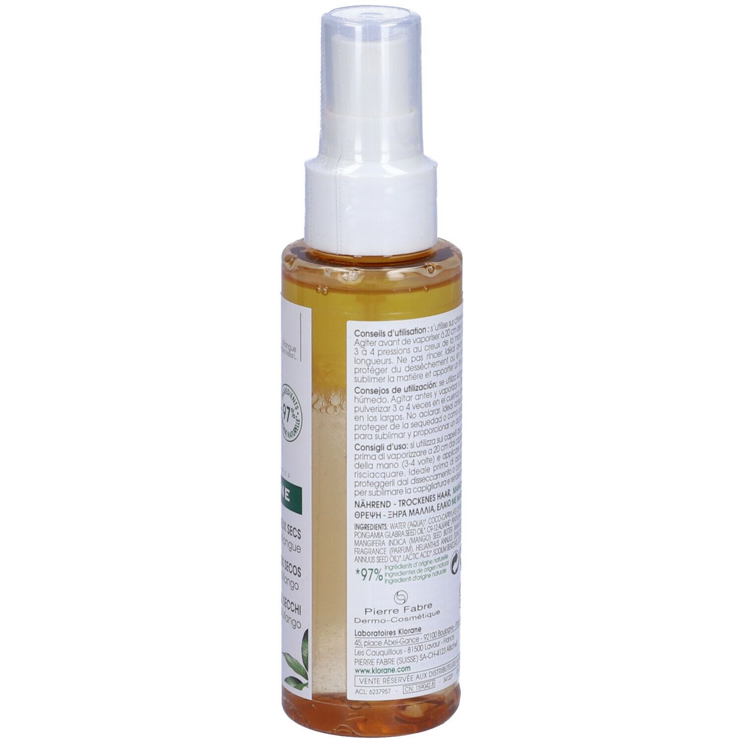 KLORANE Huile de mangue