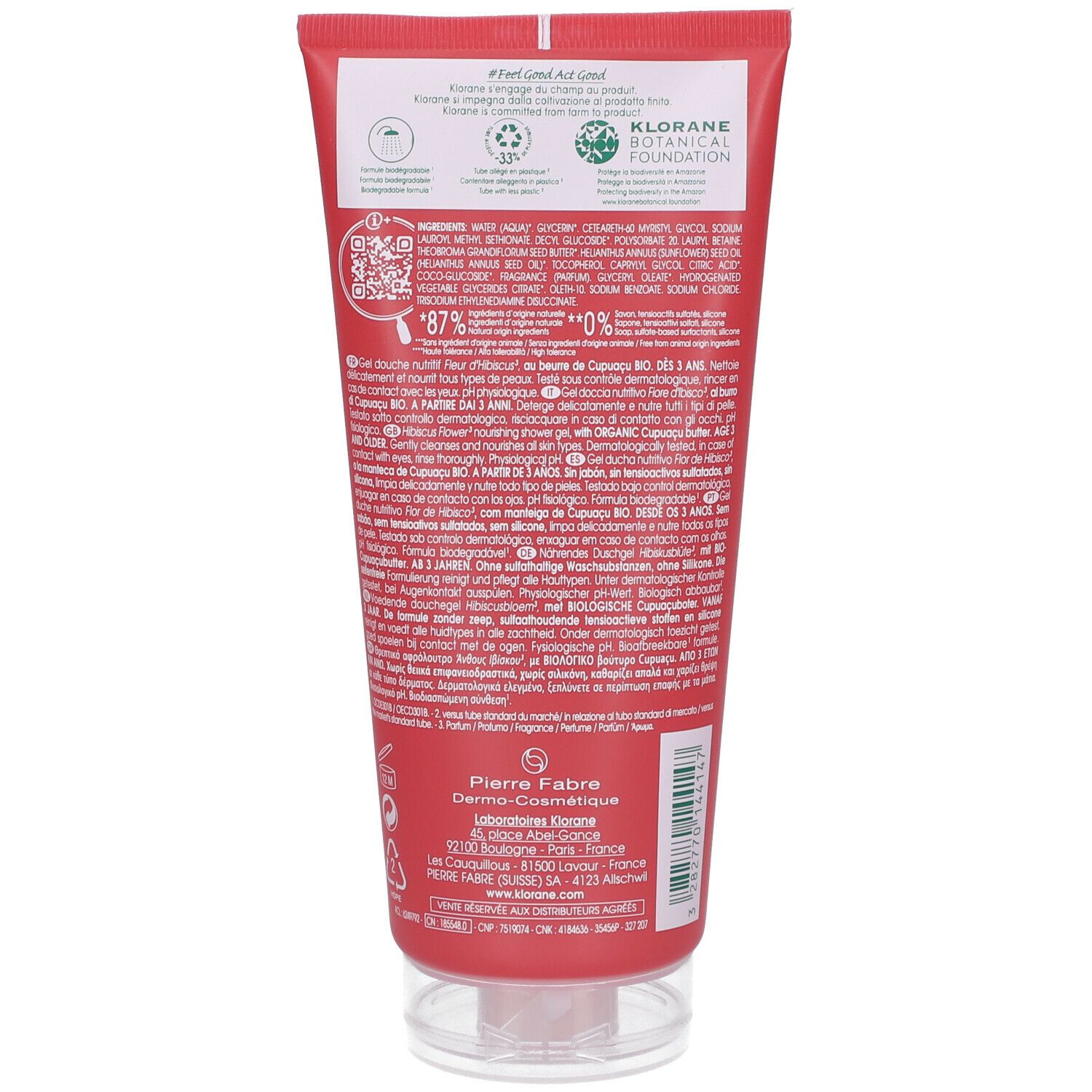 KLORANE Pflegendes Duschgel mit Cupuacu-Butter & Bio Hibiskusblüte