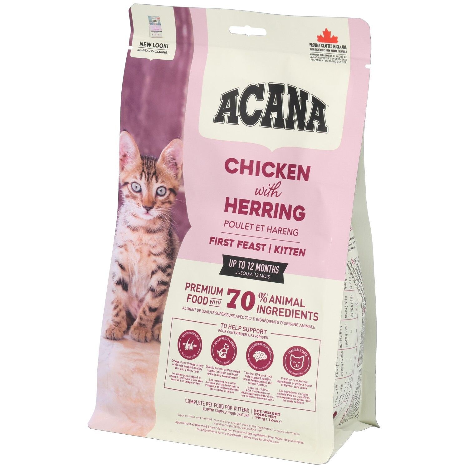 ACANA nourriture pour chat: Poulet et Hareng, First Feast, pour chatons jusqu'à 12 mois.