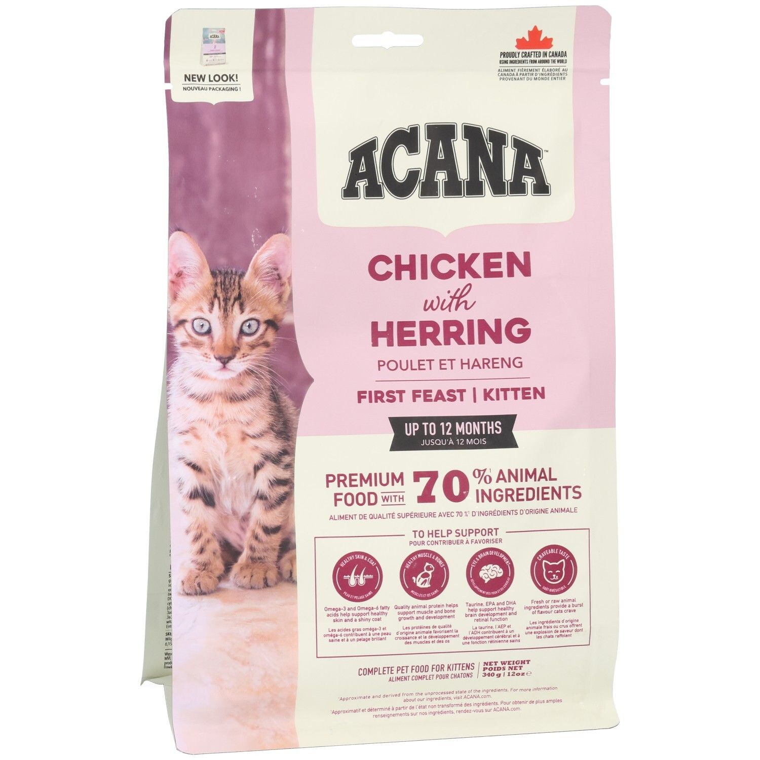 ACANA nourriture pour chat: Poulet et Hareng, First Feast, pour chatons jusqu'à 12 mois.