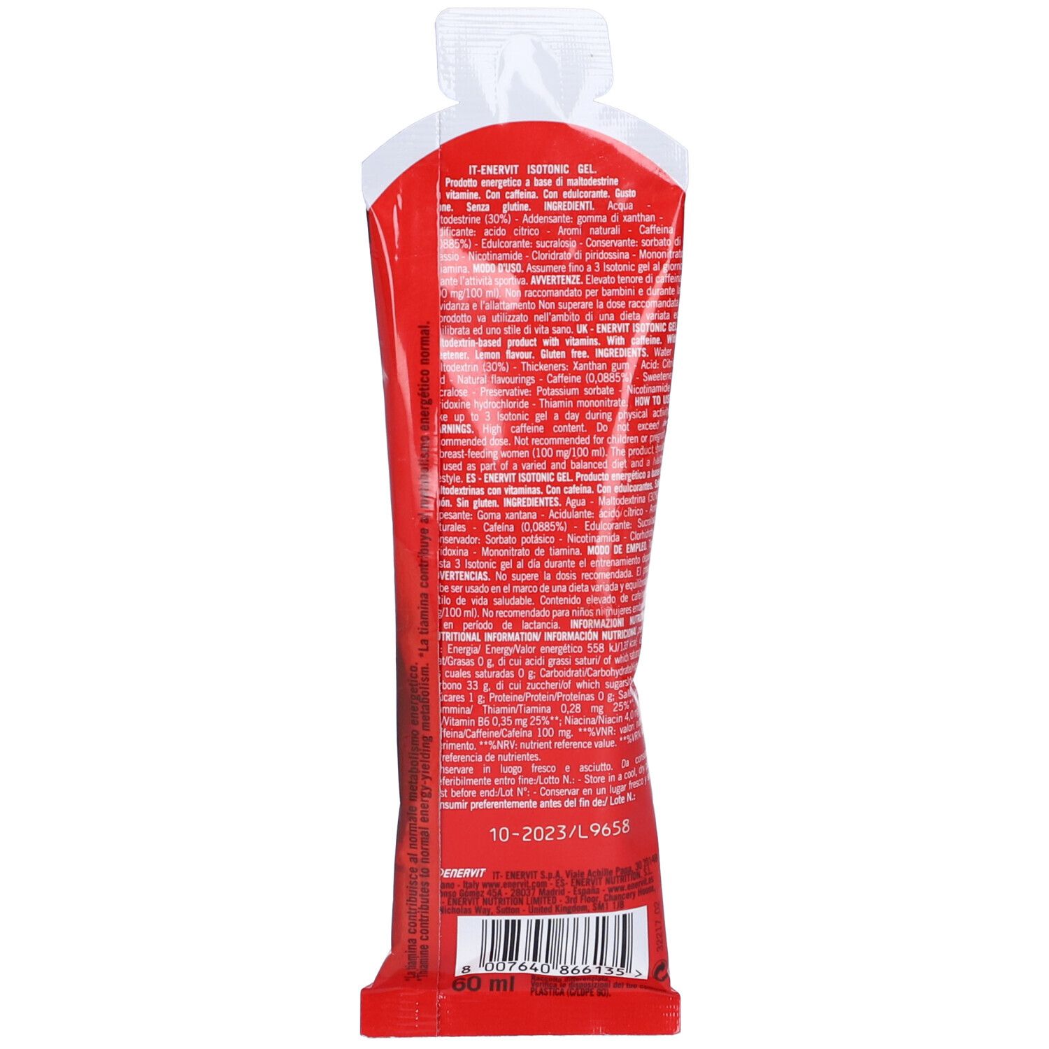 ENERVIT® Sport Isotonic Gel mit Koffein Zitrone - 10% sparen mit Code: ENERVIT10