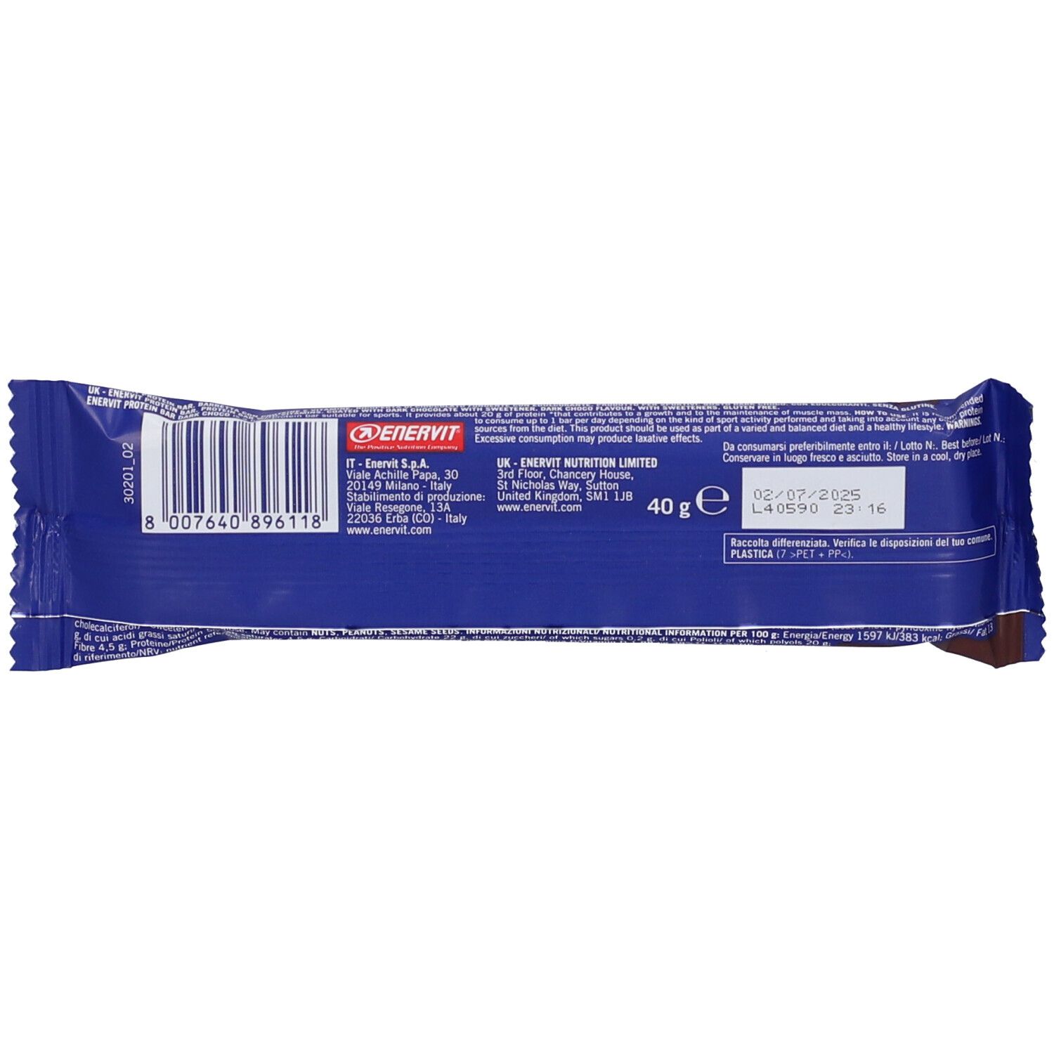 ENERVIT SPORT PROT50 DARK 40G