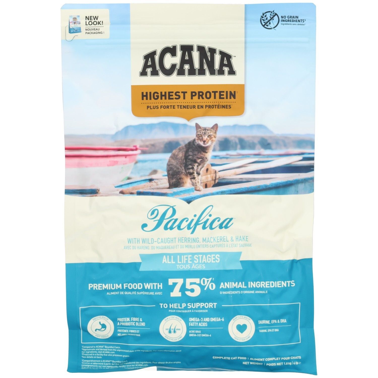 ACANA Pacifca Katzenfutter: Höchste Proteine, für alle Lebensphasen, mit Wildfang-Hering, Makrele & Hake.