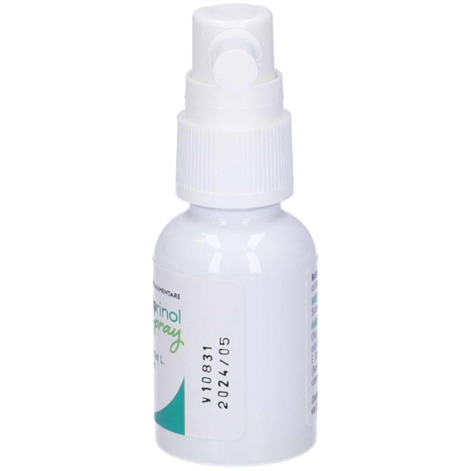 Flacon de Bactorinol Spray. Contient de l'huile de Pistacia lentiscus L. Flacon blanc avec pulvérisateur.