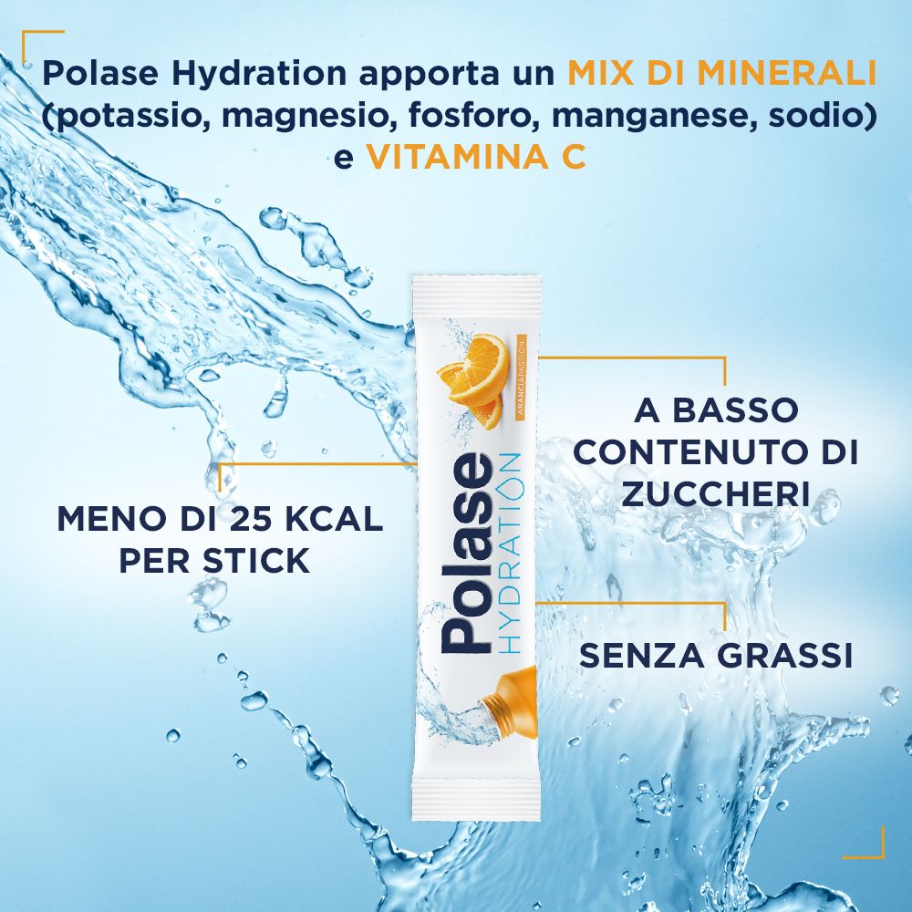Einzelner Polase Hydration-Stick. Enthält Mineralien, Vitamin C und weniger als 25 kcal. Ohne Fett.