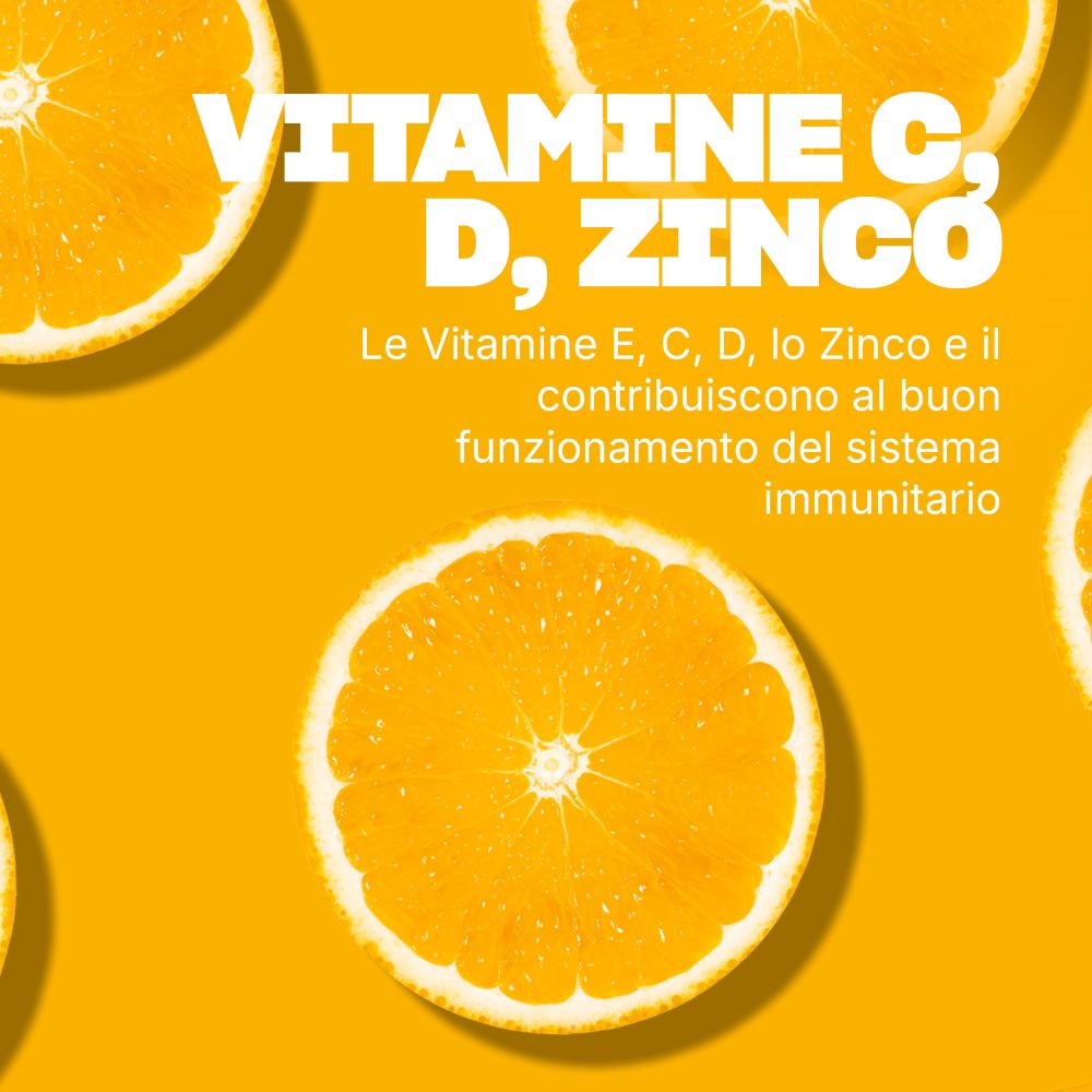 Vitamine C, D und Zink tragen zur Funktion des Immunsystems bei. Mit Orangenscheiben.