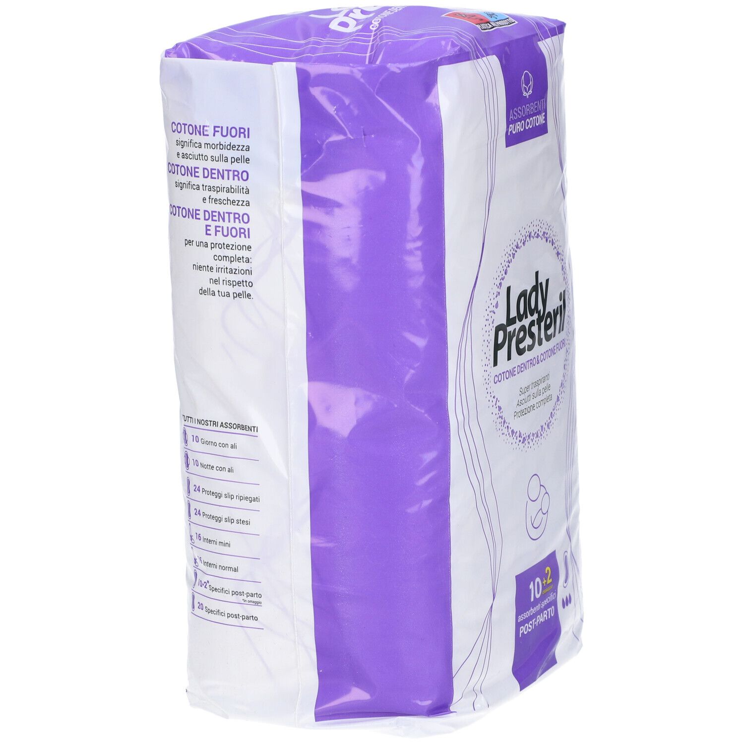 Lady Presteril Serviettes Post-Partum Coton Ultra-Absorbantes
