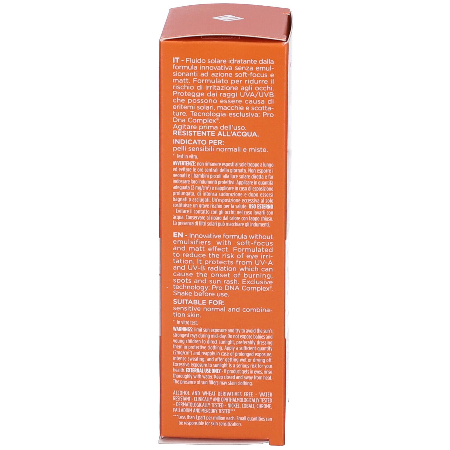 Rückseite der Produktverpackung. Text in mehreren Sprachen. Enthält Informationen zur Anwendung.