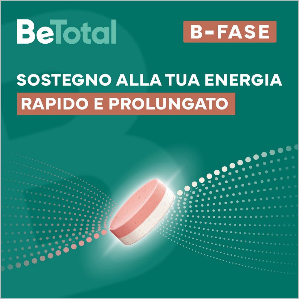 Be-Total B-FASE-Tablette. Rosa und weiß. Text: Sostegno alla tua energia rapido e prolungato.