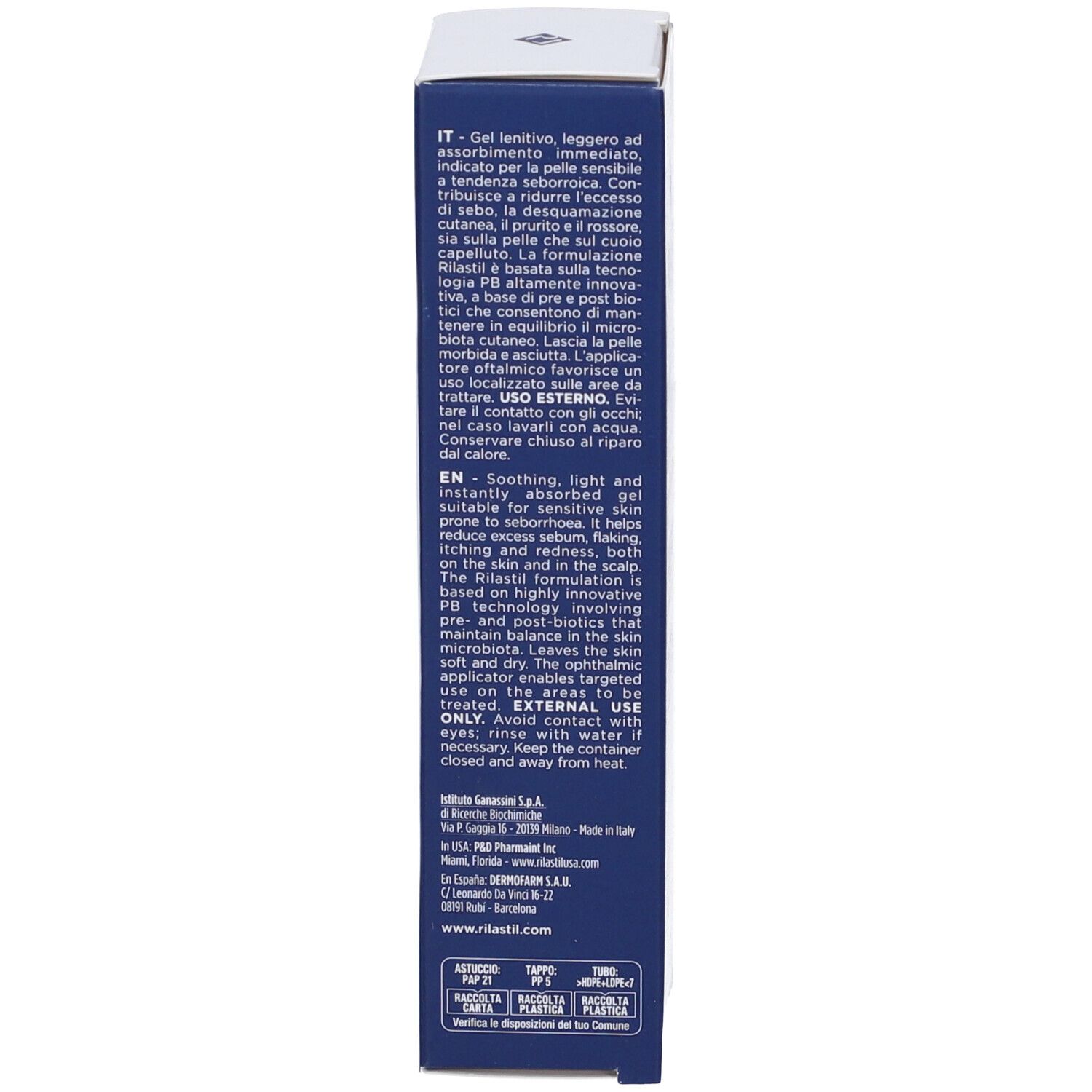 Schachtel mit Text in mehreren Sprachen. Enthält Produktinformationen und Anweisungen.