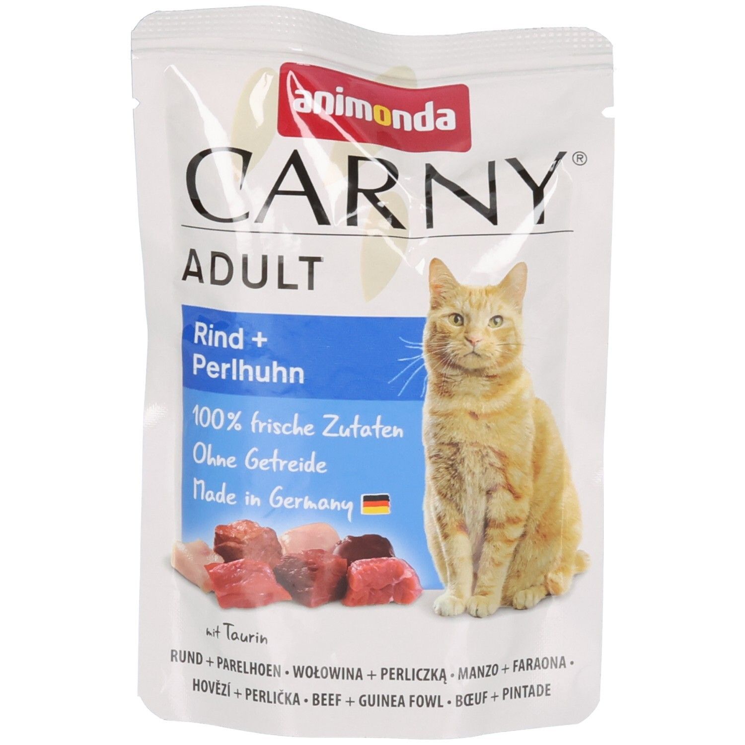 Animonda Carny Adult Rind + Perlhuhn Nassfutter für Katzen, 100% frische Zutaten.