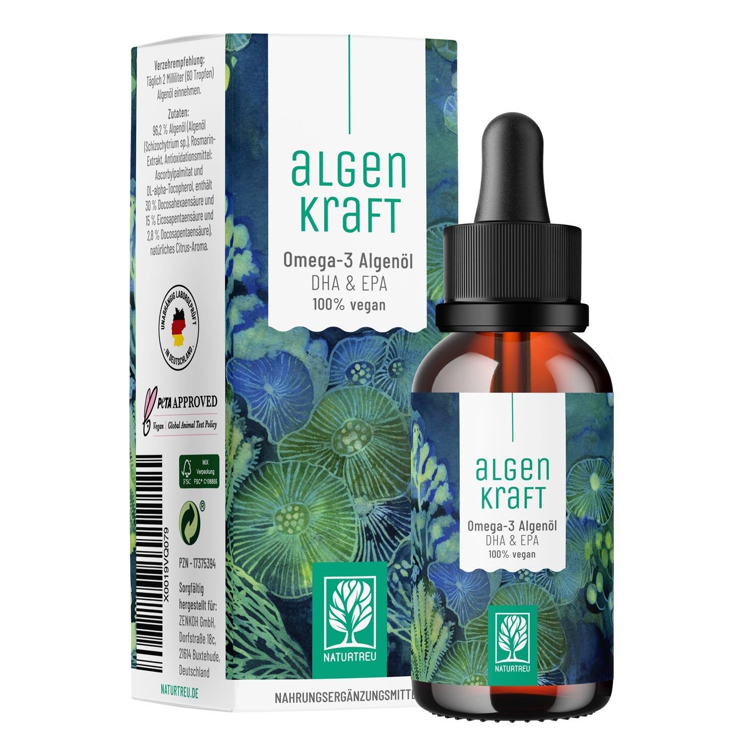 NATURTREU Algenkraft Omega-3 Algenöl