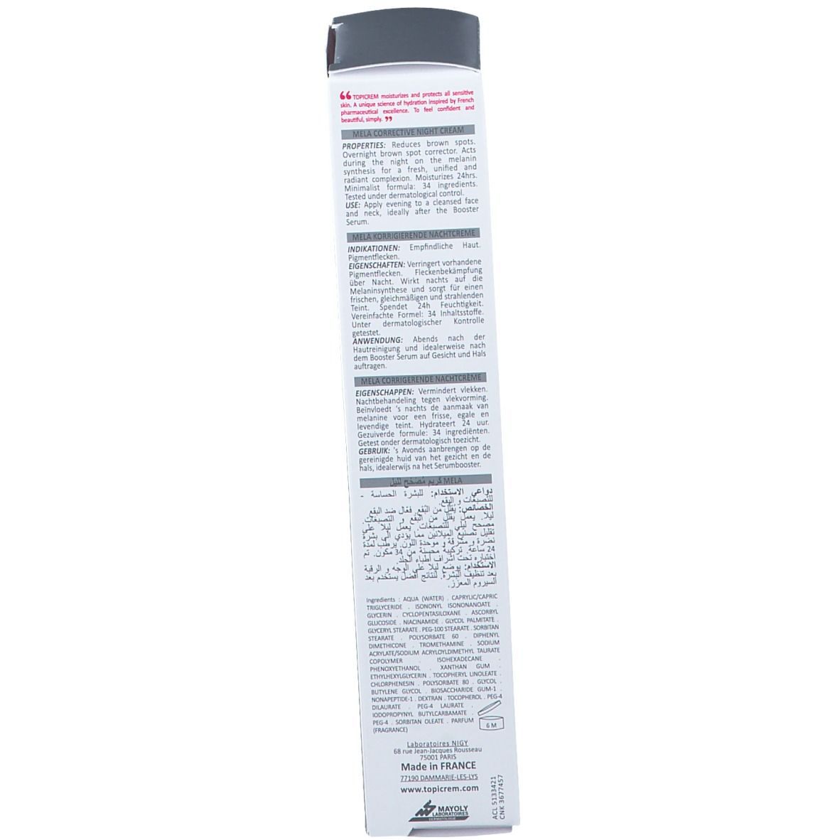TOPICREM MELA crème de nuit corrective