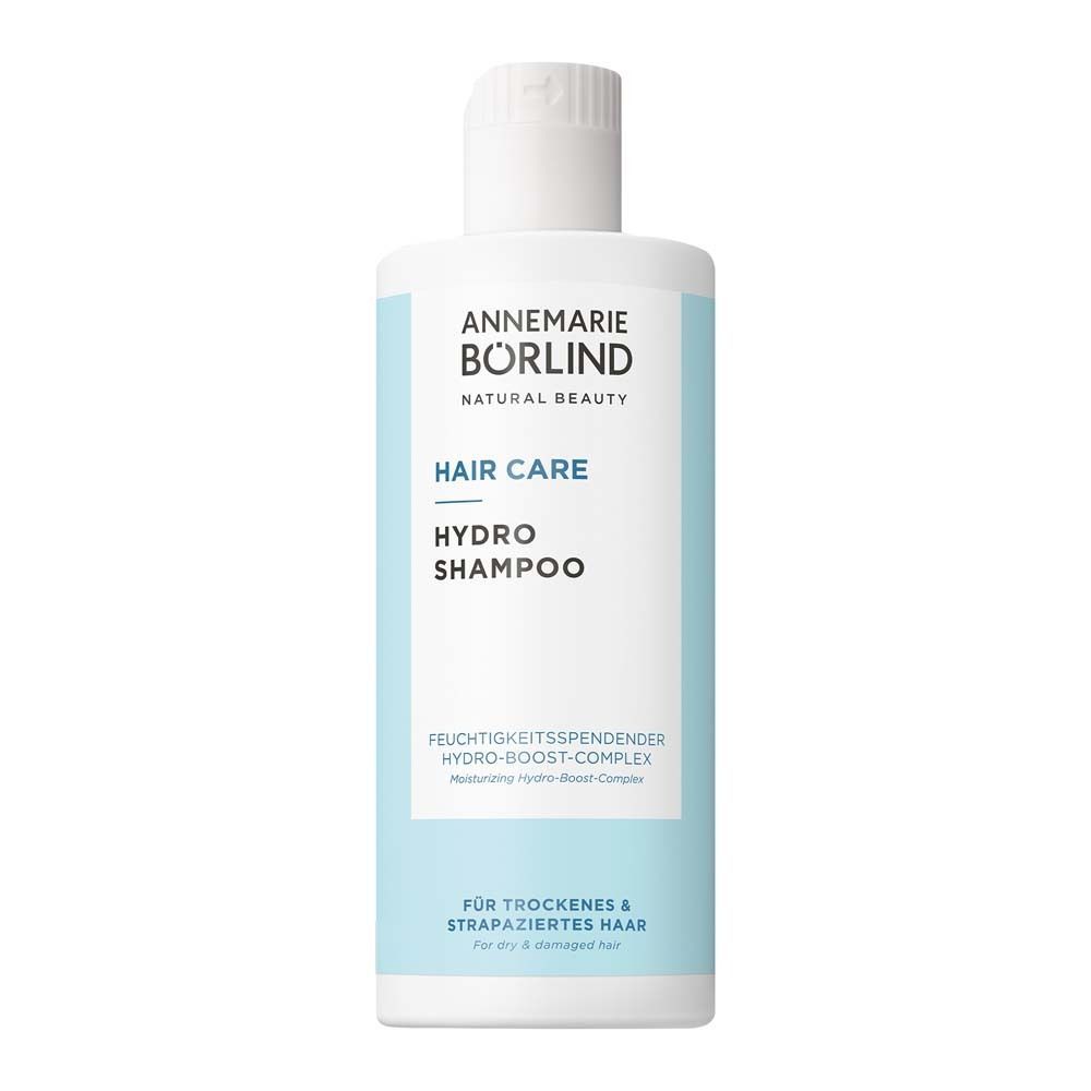 Bouteille de shampooing ANNEMARIE BÖRLIND Hydro pour cheveux secs et abîmés.