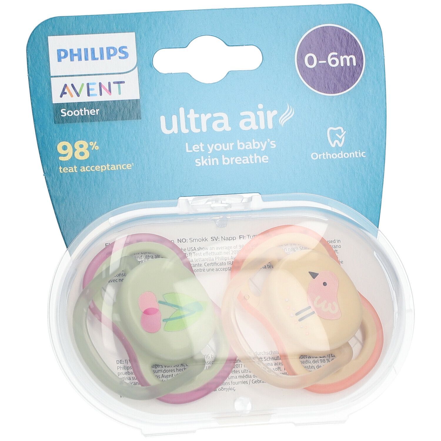 PHILIPS Avent Ultra Air Tétine 0-6 mois SCF085/13