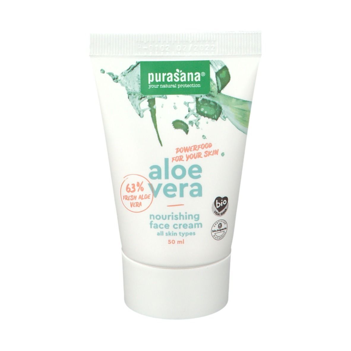 Purasana® Aloe Vera Crème Visage Nourrissante Bio