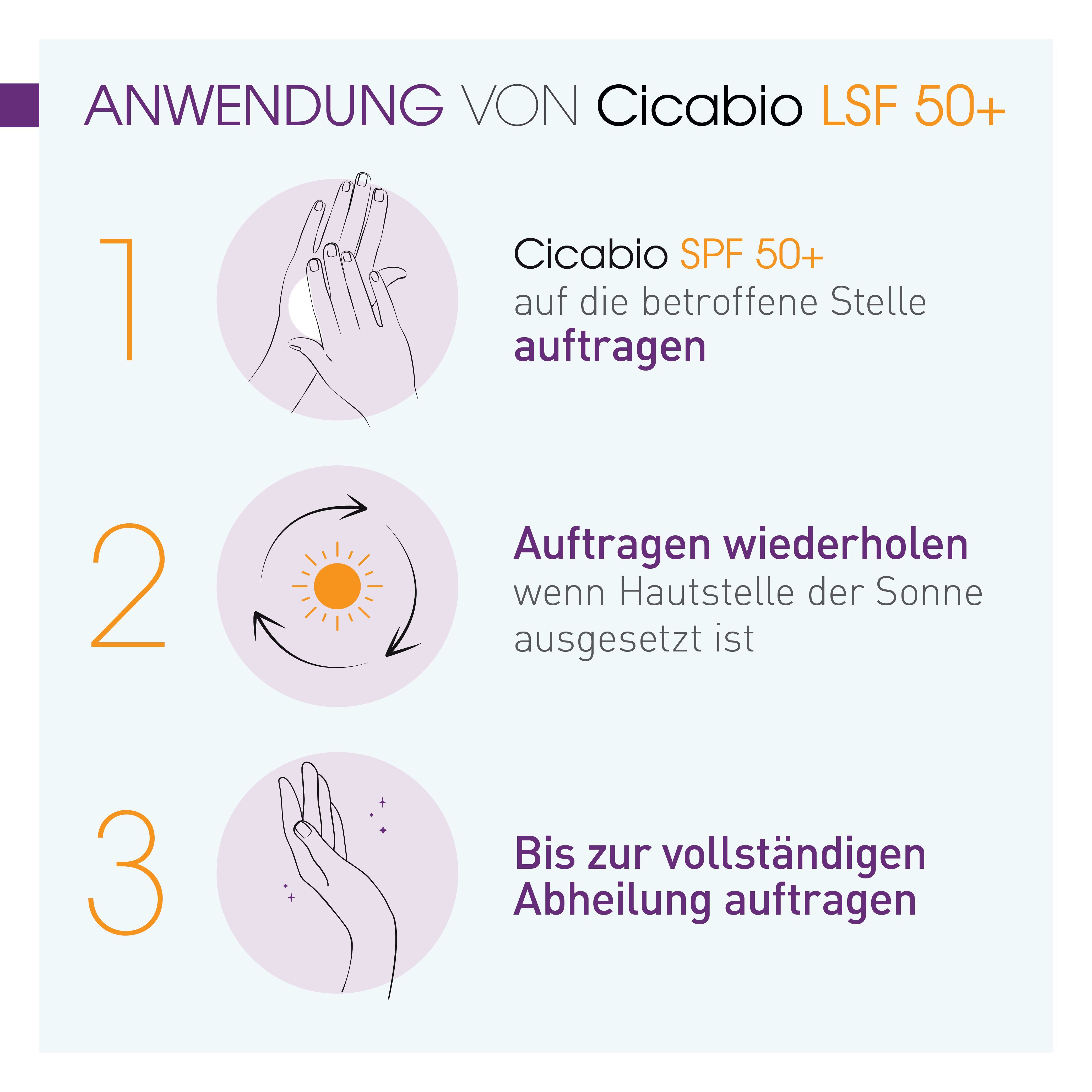 BIODERMA Cicabio SPF 50+ Beruhigende, reparierende Creme bei geschädigter Haut mit Sonnenschutz