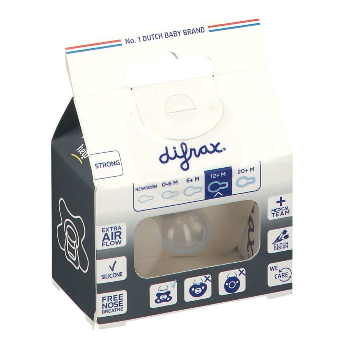 difrax® Sucettes Natural 12+ Mois