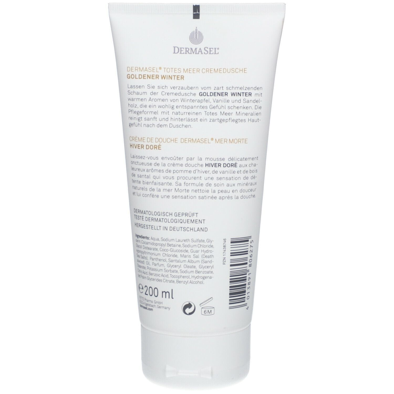 DERMASEL® Mer Morte Hiver doré Crème de Douche