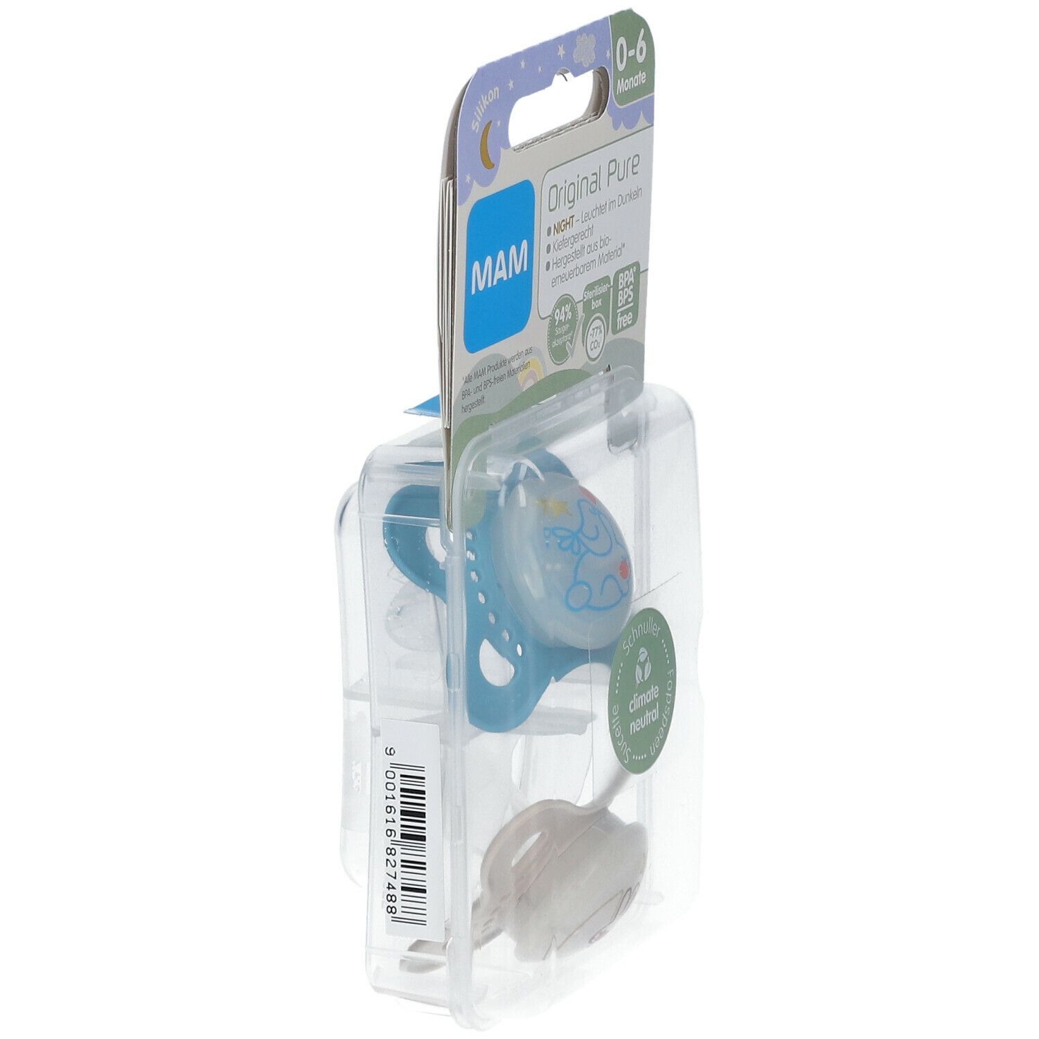 MAM Original Pure Night Silicone Tétines 0-6 (couleur au choix)