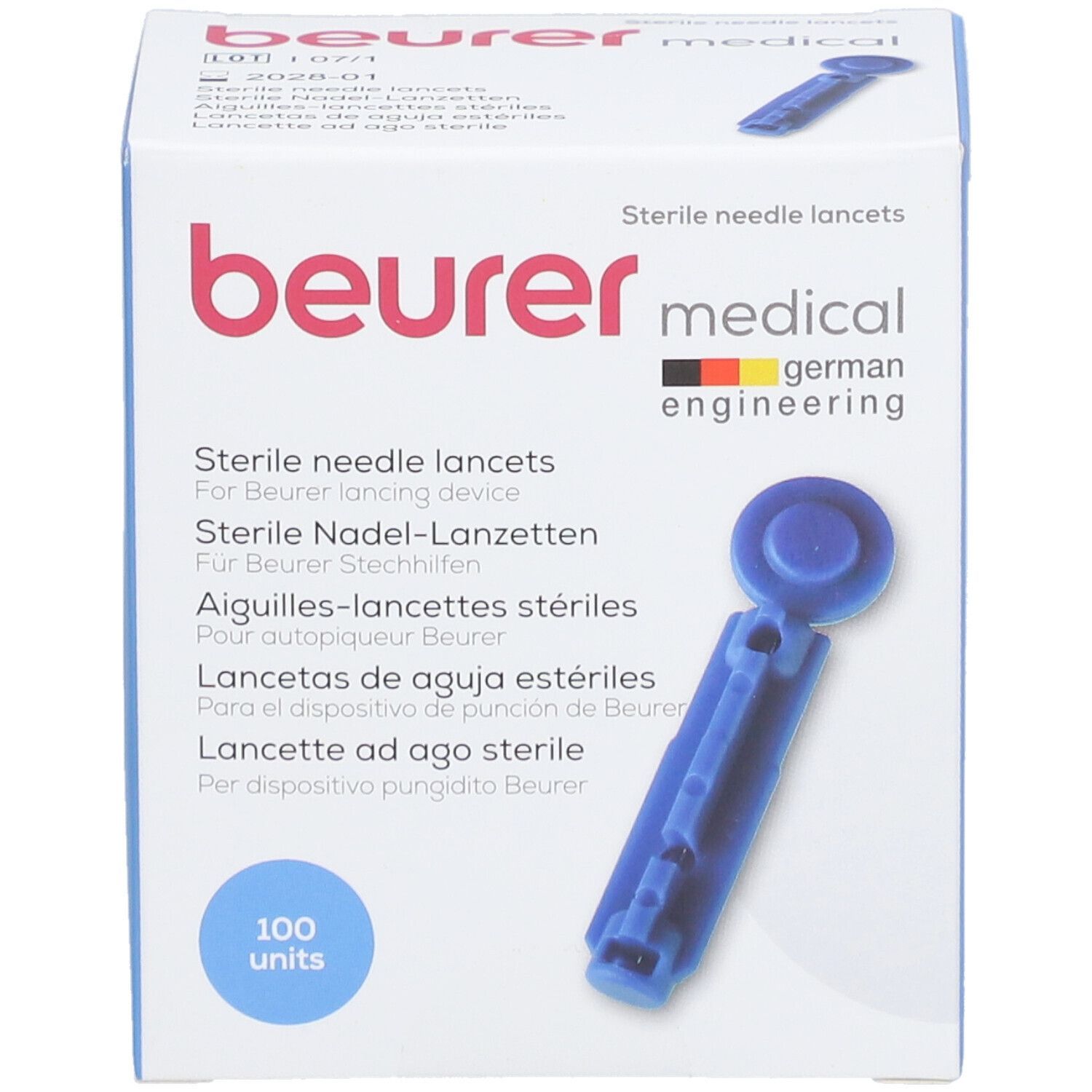 Beurer® Nadel-Lanzetten steril 28G 2,2 mm