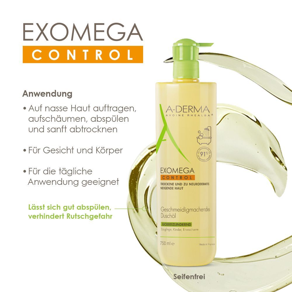 A-DERMA EXOMEGA CONTROL Geschmeidigmachendes Duschöl