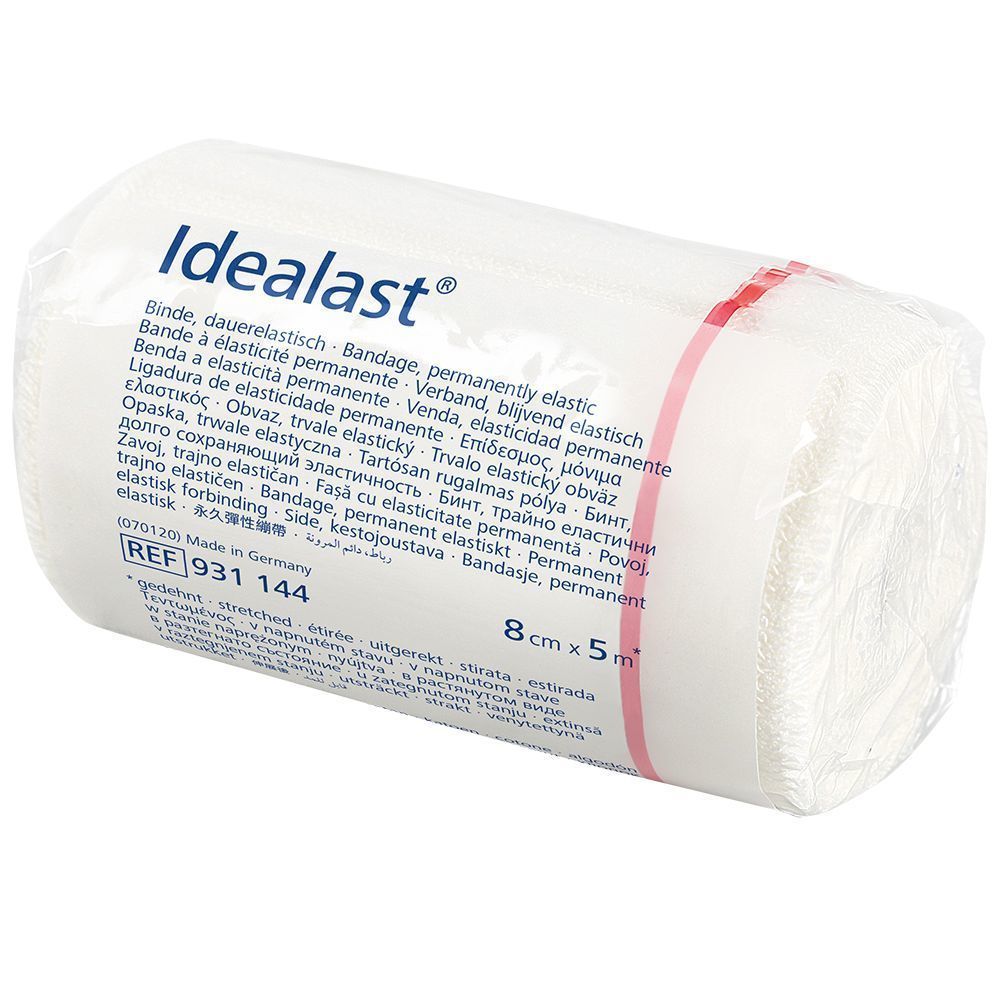 Idealast® Bandage idéal 8 cm x 5 m avec des pinces
