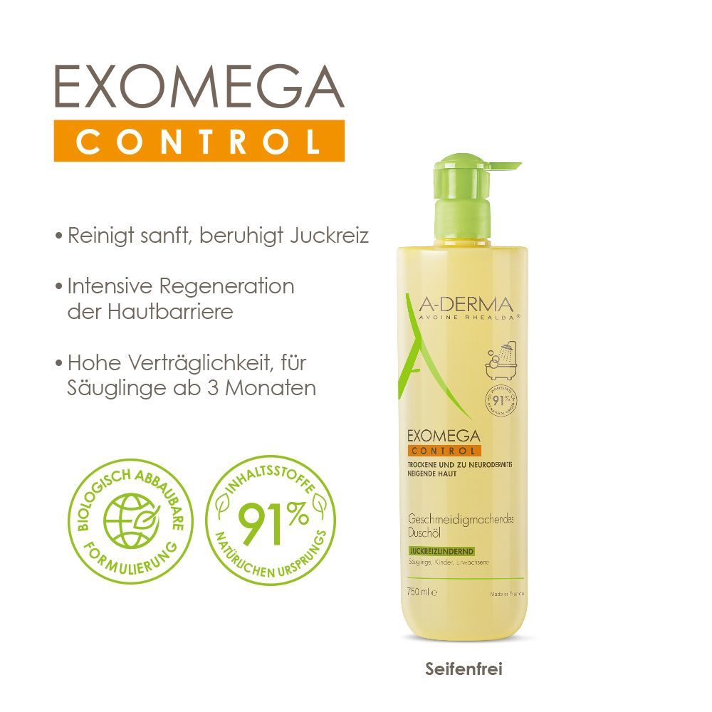 A-DERMA EXOMEGA CONTROL Geschmeidigmachendes Duschöl