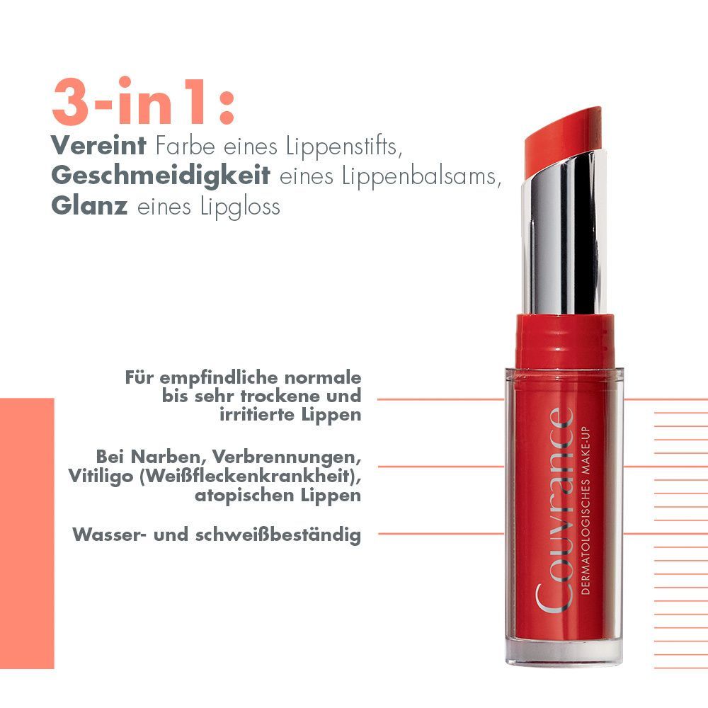Avène Couvrance Baume à lèvres teinté rouge eclat