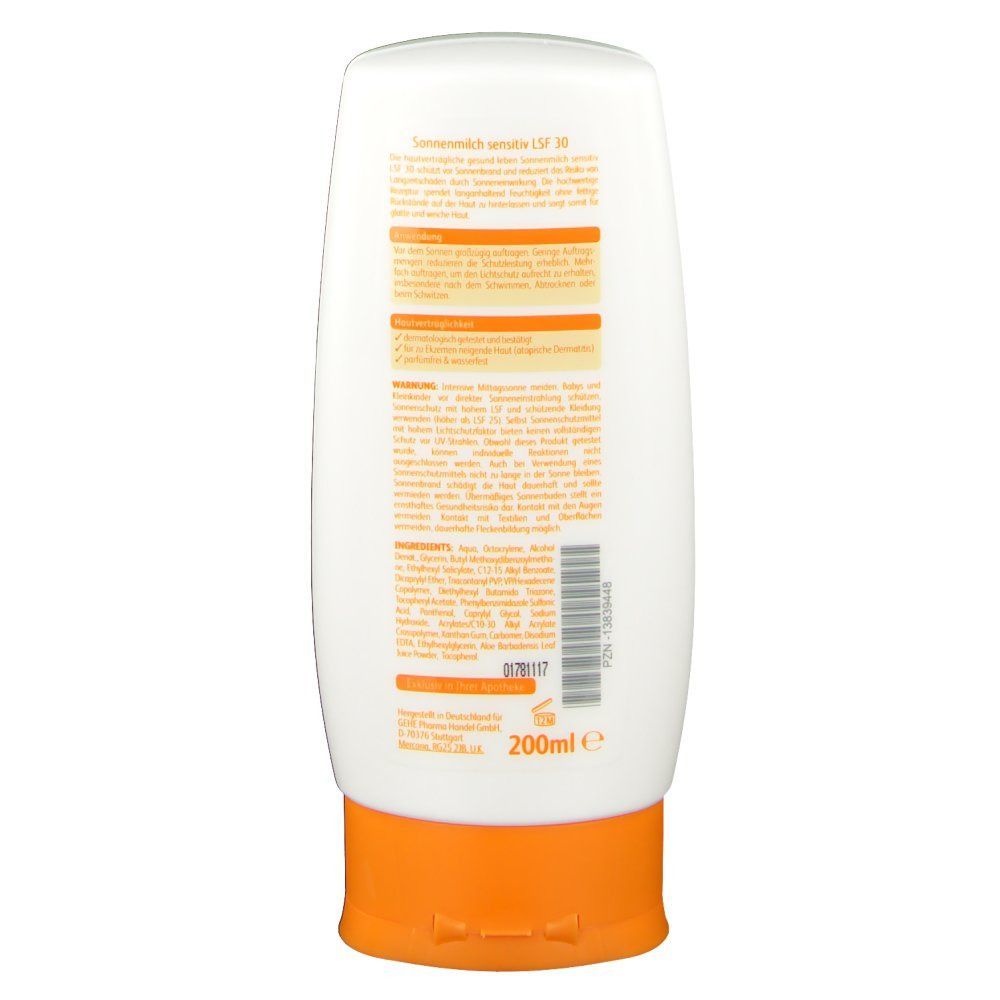 GESUND LEBEN Lait Solaire Sensible SPF30