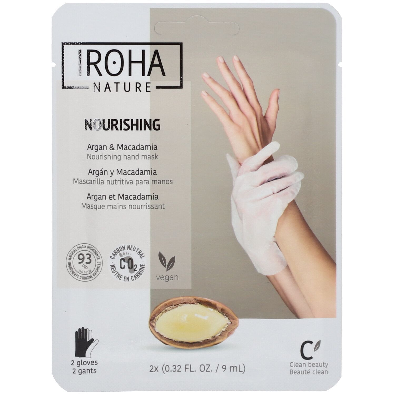 IROHA NATURE Masque Gants Nourrissants - Huile d'Argan