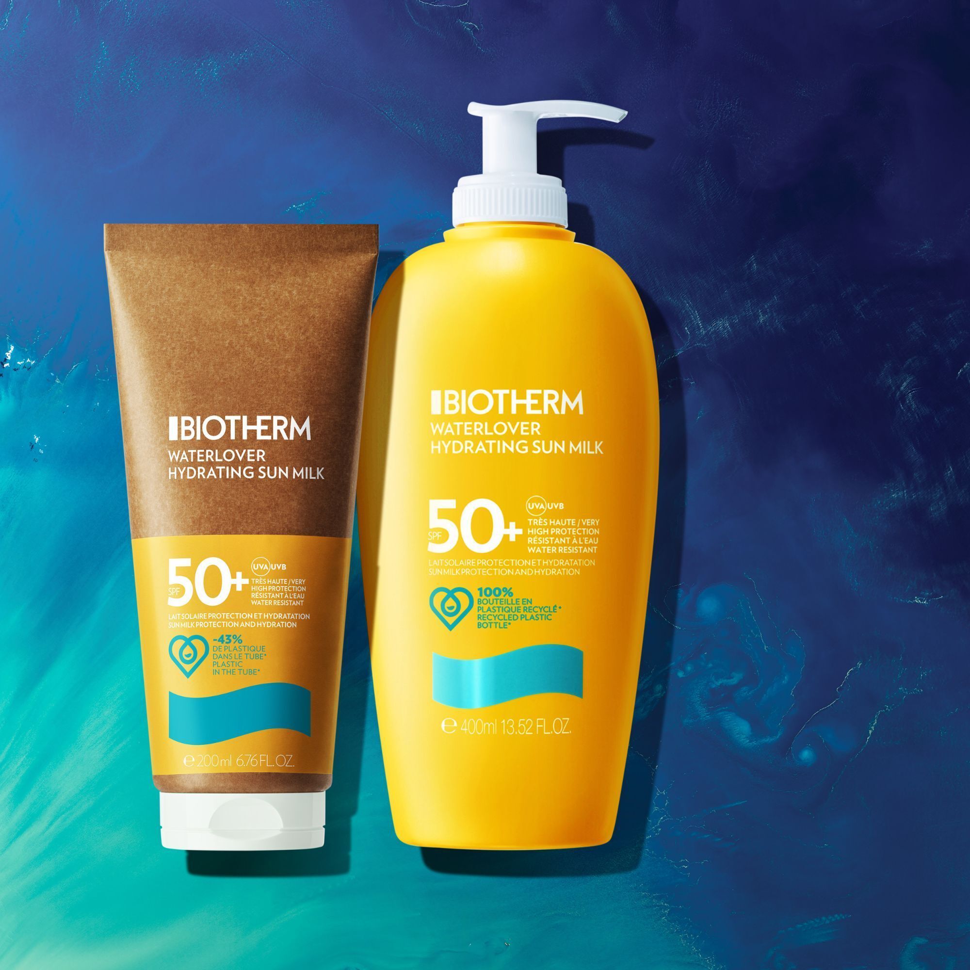 BIOTHERM Waterlover Feuchtigkeitsspendende Sonnenmilch SPF50+ (Französisch)