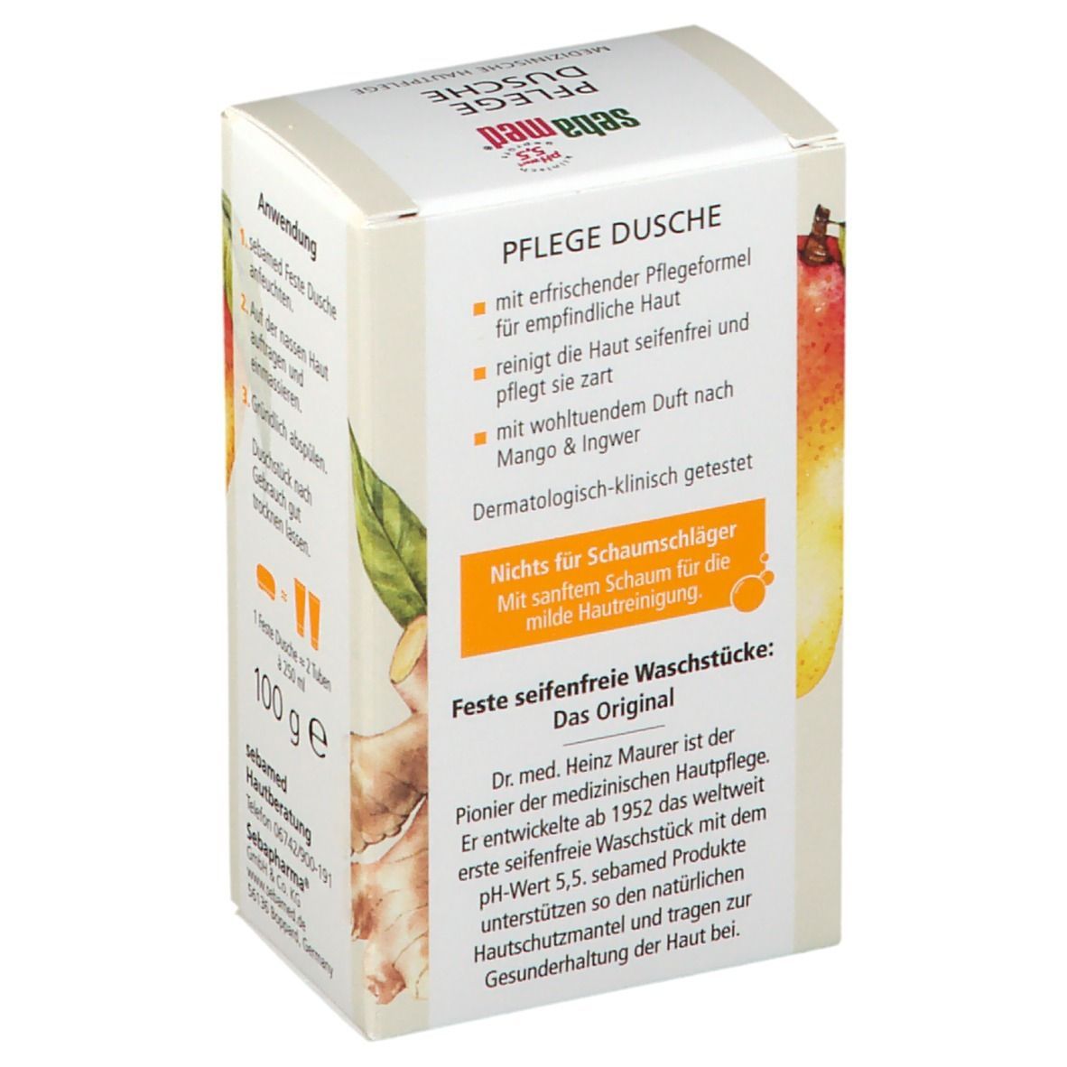 sebamed® care douche mangue & gingembre solide