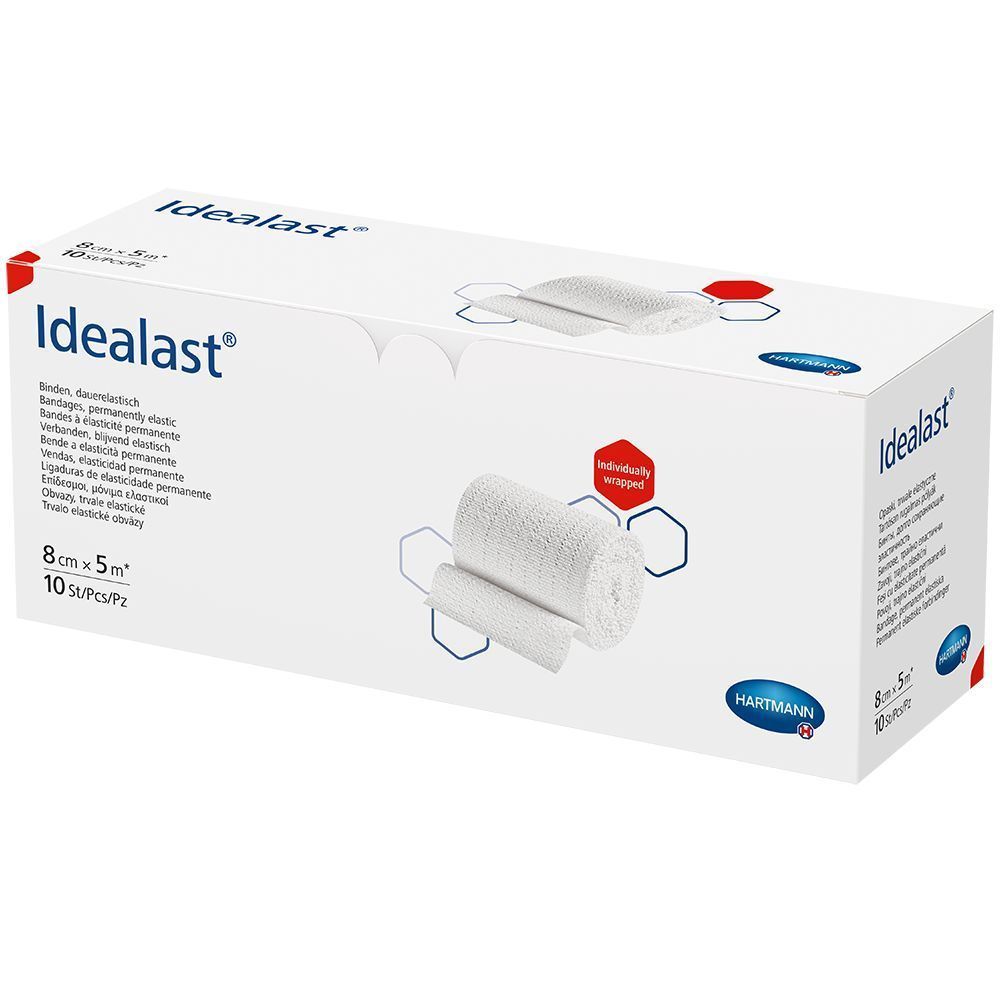 Idealast® Bandage idéal 8 cm x 5 m avec des pinces