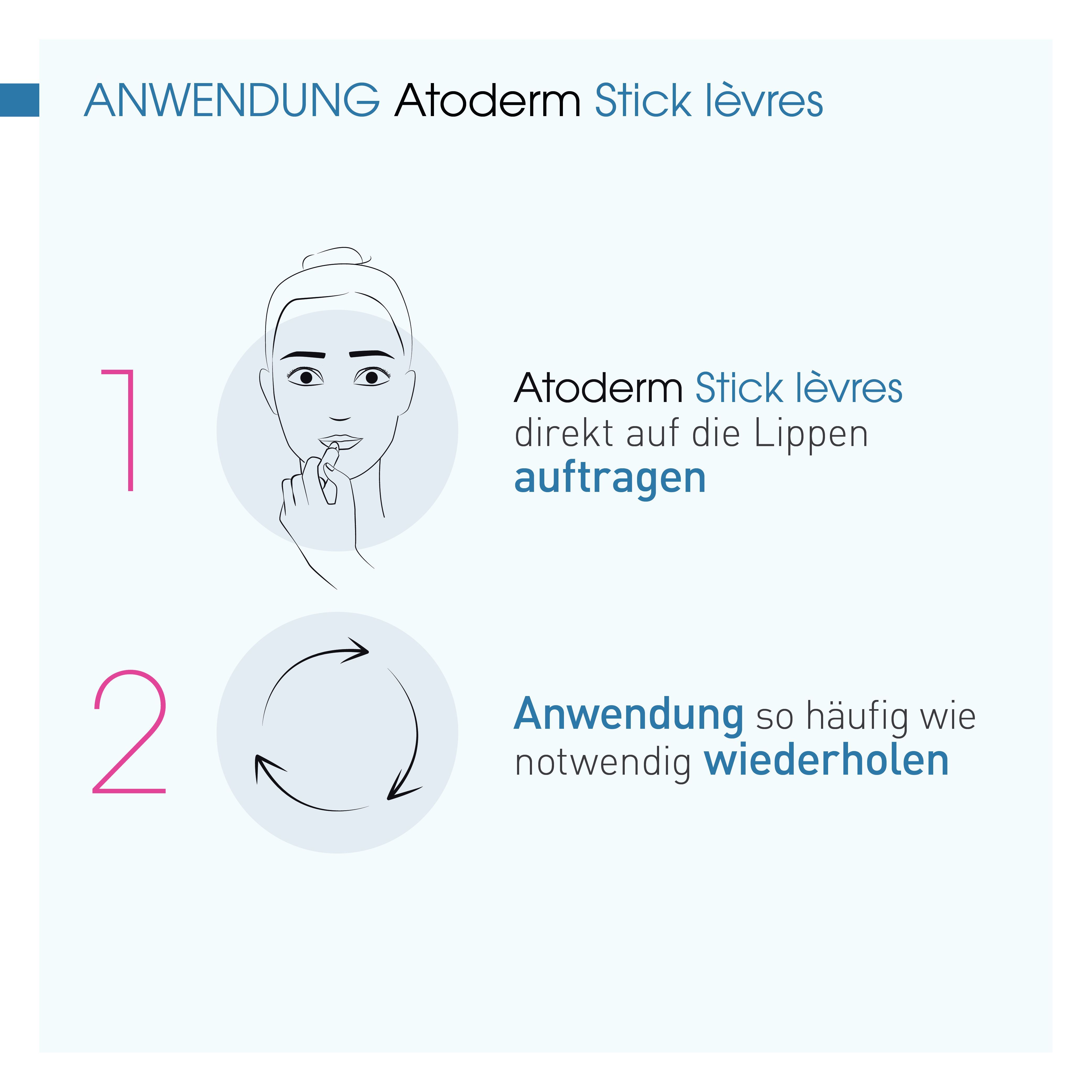 BIODERMA Atoderm Stick lèvres Feuchtigkeitsspendender und beruhigender Lippen-Pflegestift