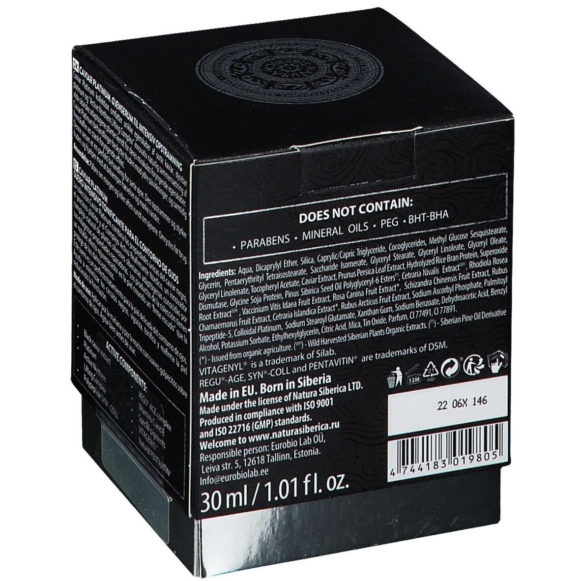 Natura Siberica Caviar Platinum Sérum Tonifiant Intensif Yeux