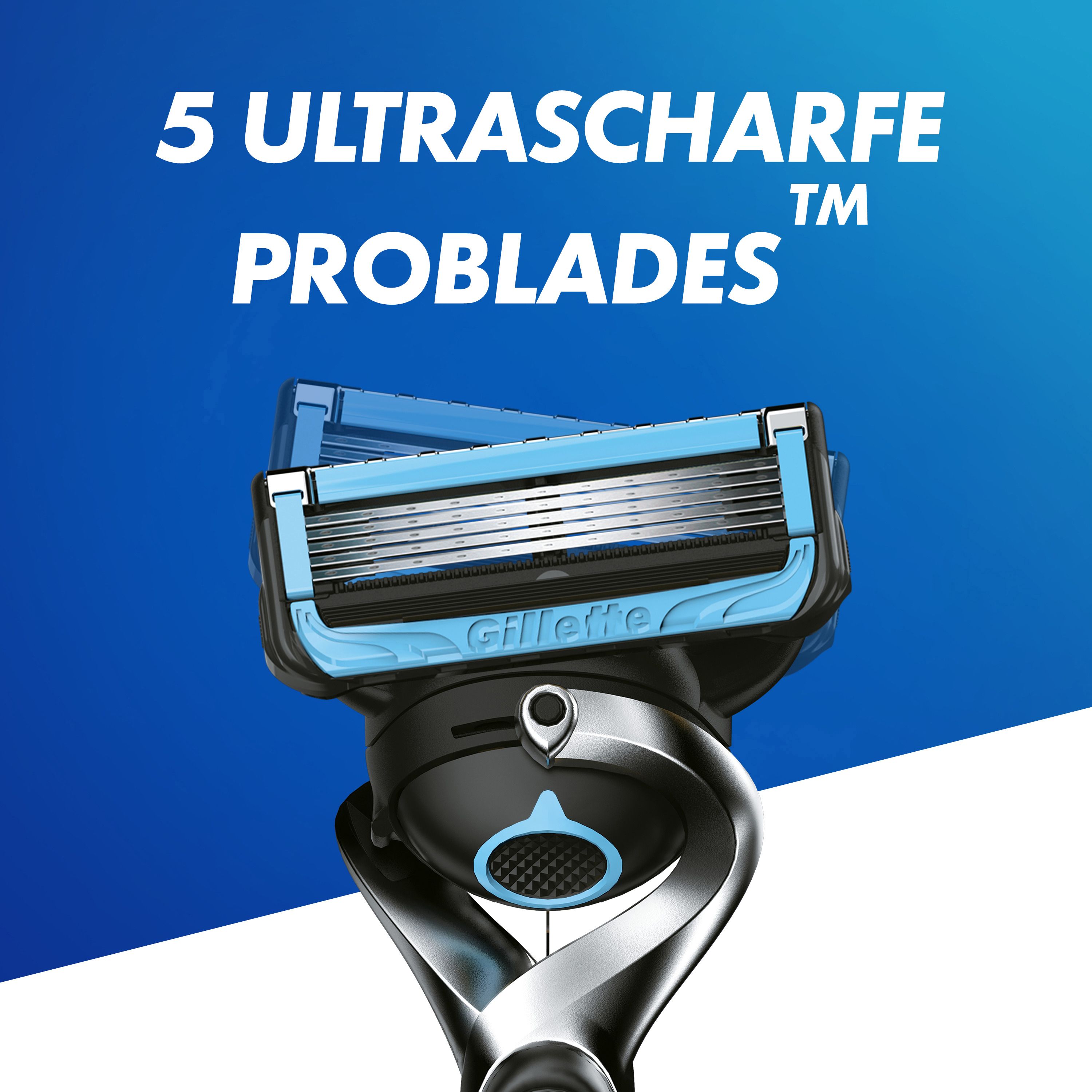 Gillette ProBlades Rasierer mit blauem Element. 5 UltraScharfe ProBlades.