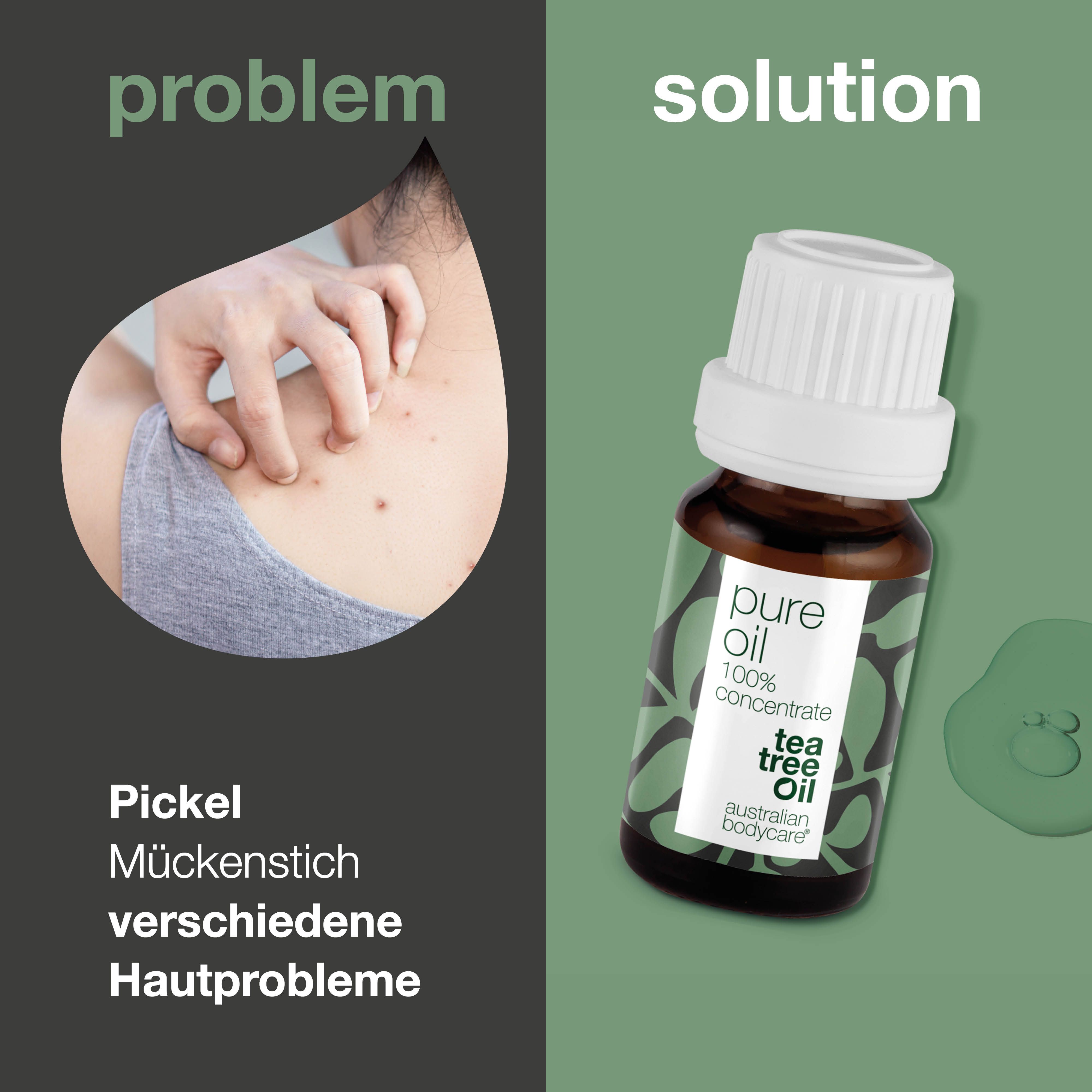 Collage mit Menschen und Produkten. Logo: Australian Bodycare. Produkte: Flaschen, Tuben, Cremes.